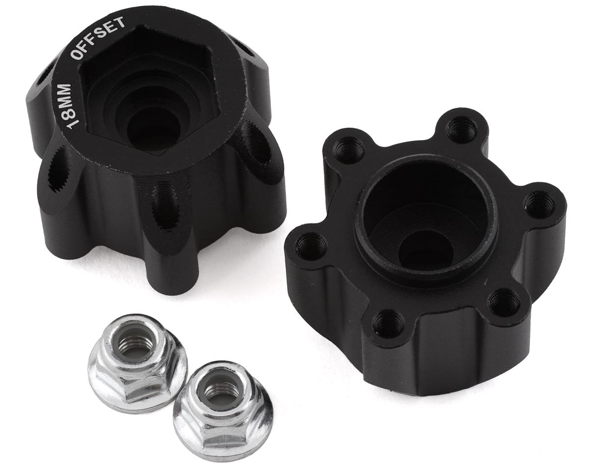 JConcepts Tribute 12mm Aluminum Hex Adaptor (Black) (2) (18mm Offset) (JCO2402)