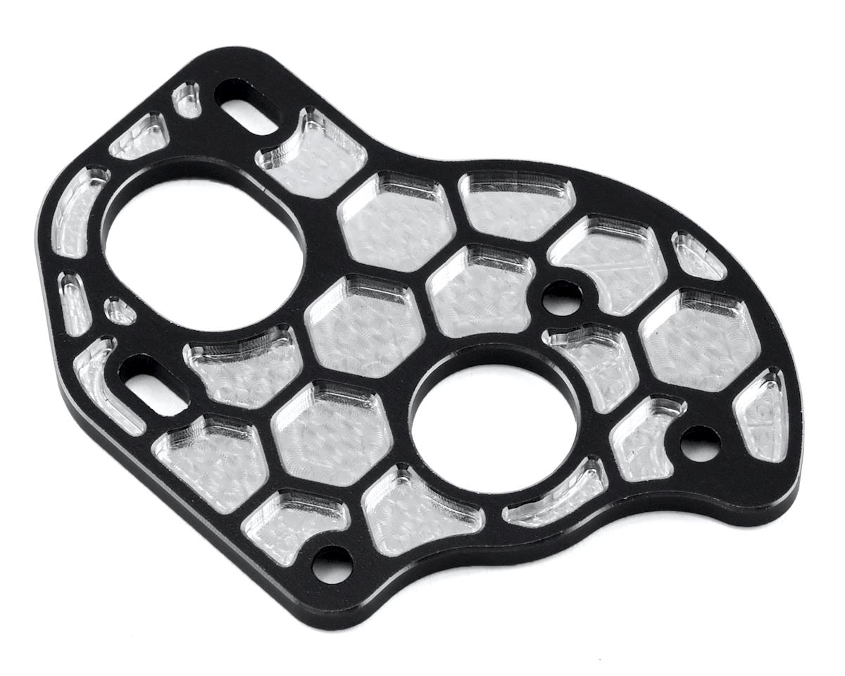 JConcepts B6.1/B6.1D Aluminum "3 Gear" Layback Honeycomb Motor Plate (Black) (JCO2408-2)