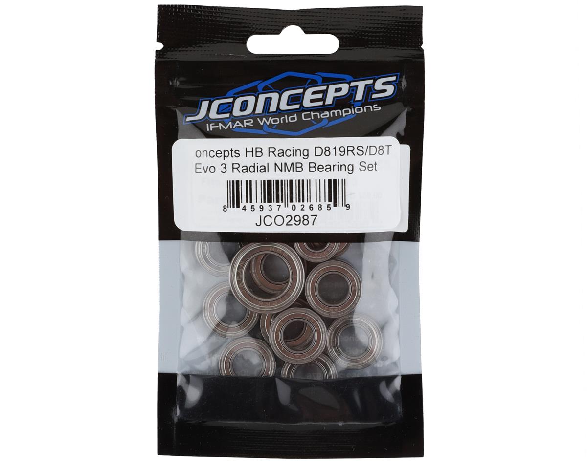 JConcepts HB Racing D819RS/D8T Evo 3 Radial NMB Bearing Set (JCO2987)
