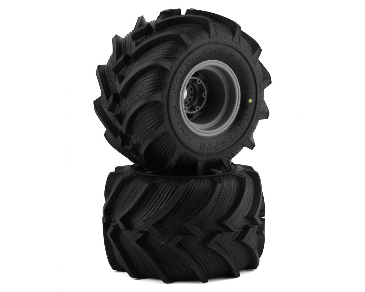 JConcepts Fling Kings Pre-Mounted All Terrain Tires (Silver) (2) (Yellow) (JCO3084-40910)