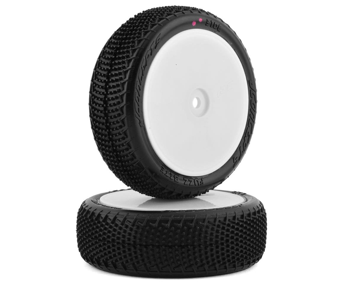 JConcepts Fuzz Bite LP 2.2" Pre-Mounted 4WD Front Buggy Carpet Tires (White) (Pink) (JCO3108-101011)