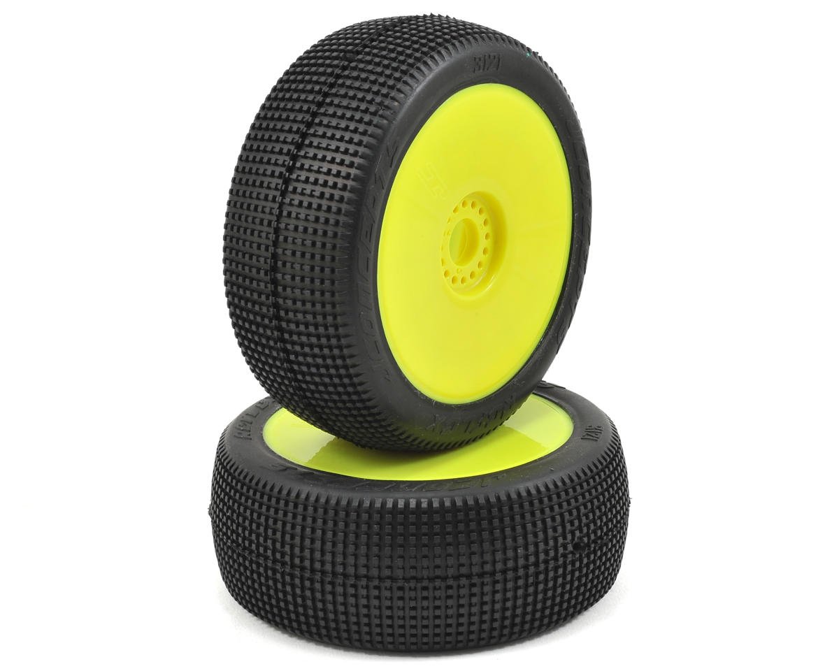 JConcepts Reflex Pre-Mounted 1/8th Buggy Tires (2) (Yellow) (Green) (JCO3121-22)
