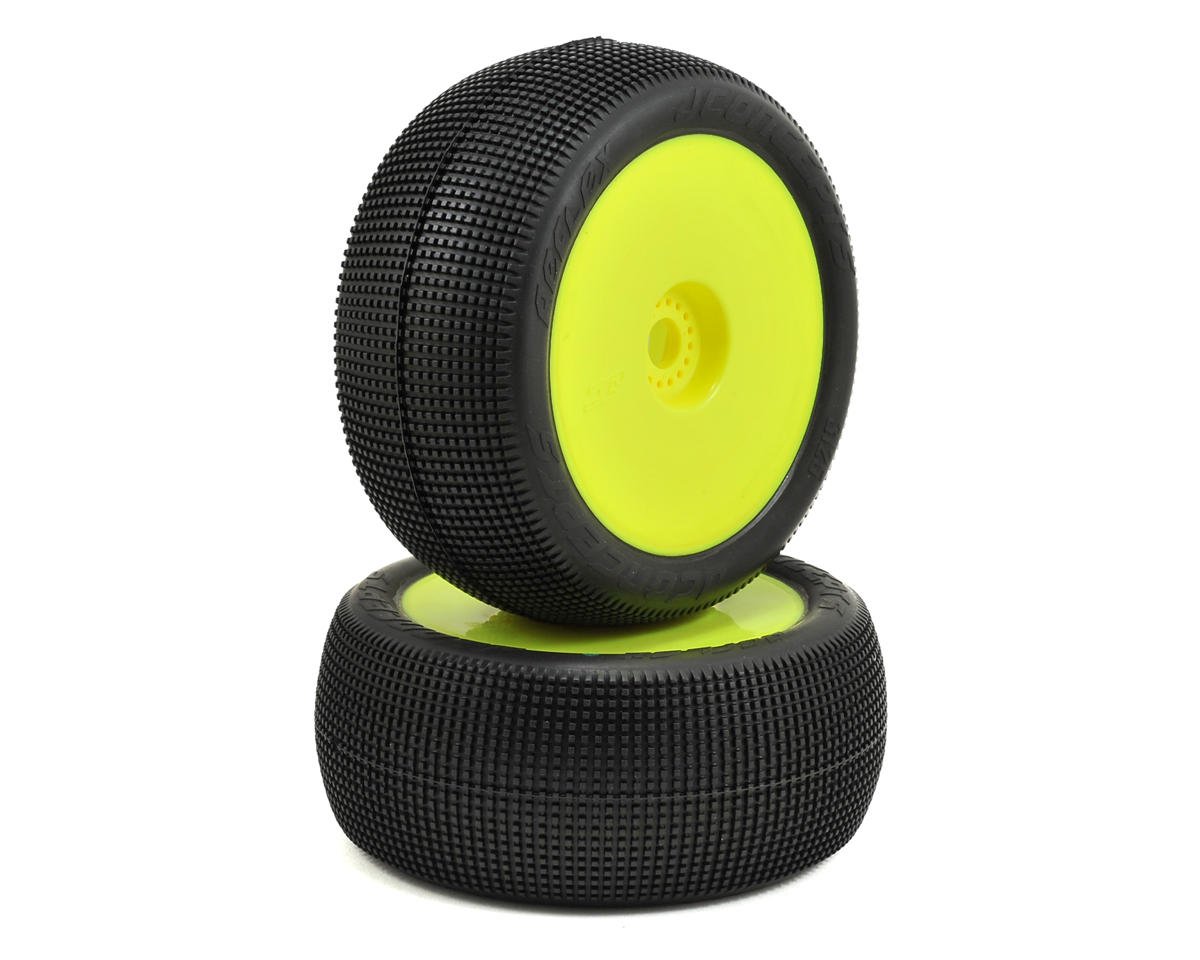 JConcepts Reflex 4.0" Pre-Mounted 1/8th Truggy Tires (2) (Yellow) (Green) (JCO3125-22)