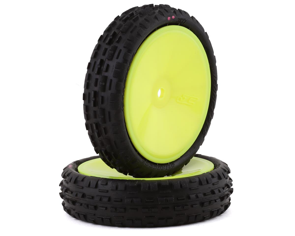 JConcepts Swaggers 2.2" Pre-Mounted 2WD Front Buggy Carpet Tires (Yellow) (2) (Pink) (JCO3137-201011)