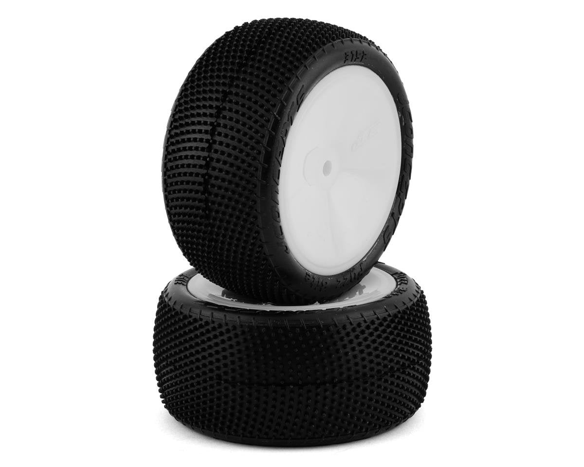 JConcepts Fuzz Bite LP 2.2" Pre-Mounted Rear Buggy Carpet Tires (White) (2) (Pink) (JCO3152-101021)