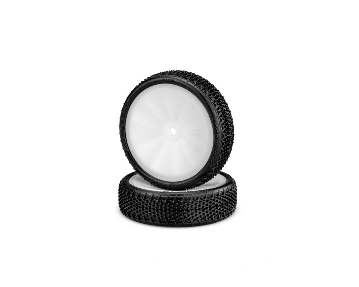 JConcepts Fuzz Bite LP 2.2" Pre-Mounted 2WD Front Buggy Carpet Tires (White) (2) (Pink) (JCO3165-101011)