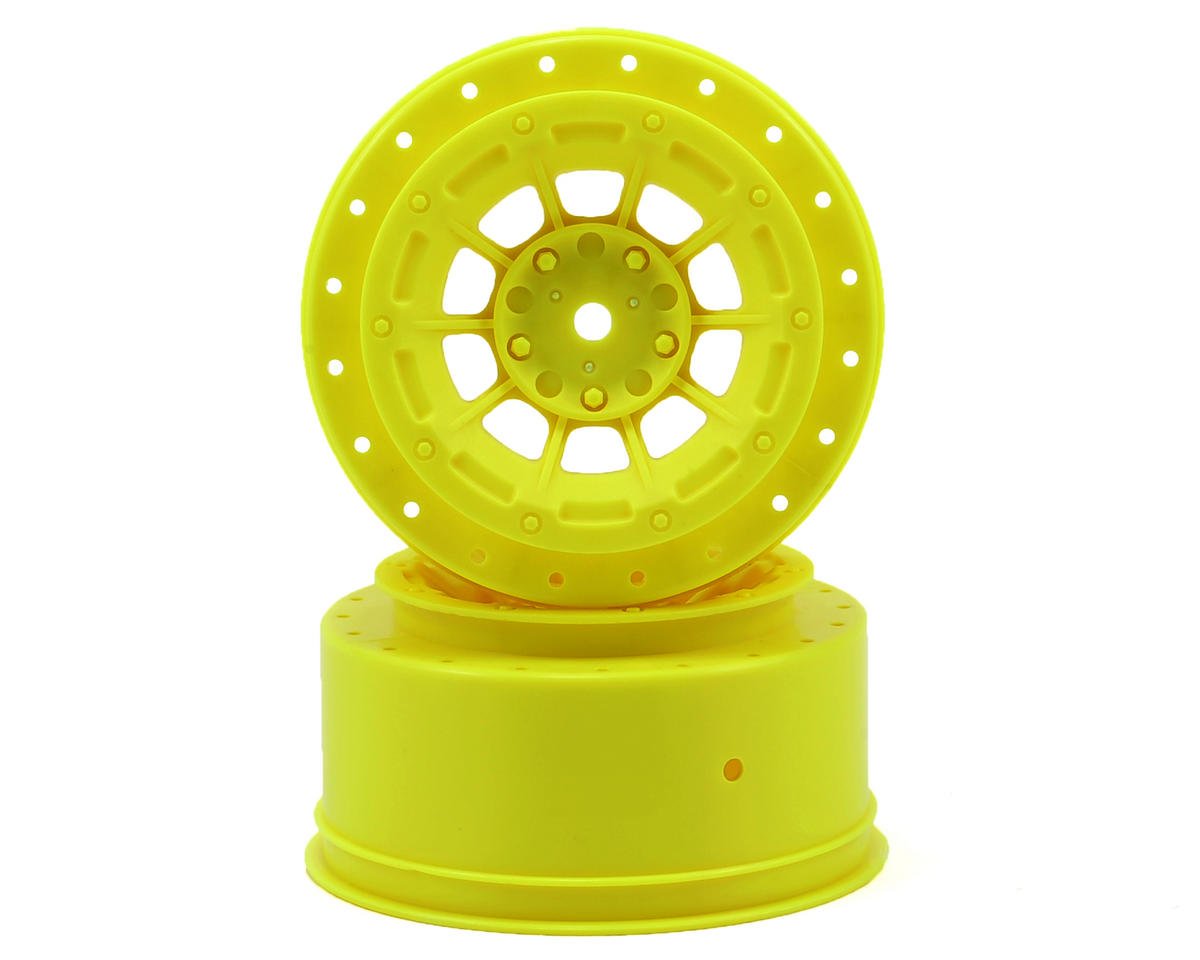 JConcepts 12mm Hex Hazard Short Course Wheels w/3mm Offset (Yellow) (2) (SC5M) (JCO3344Y)