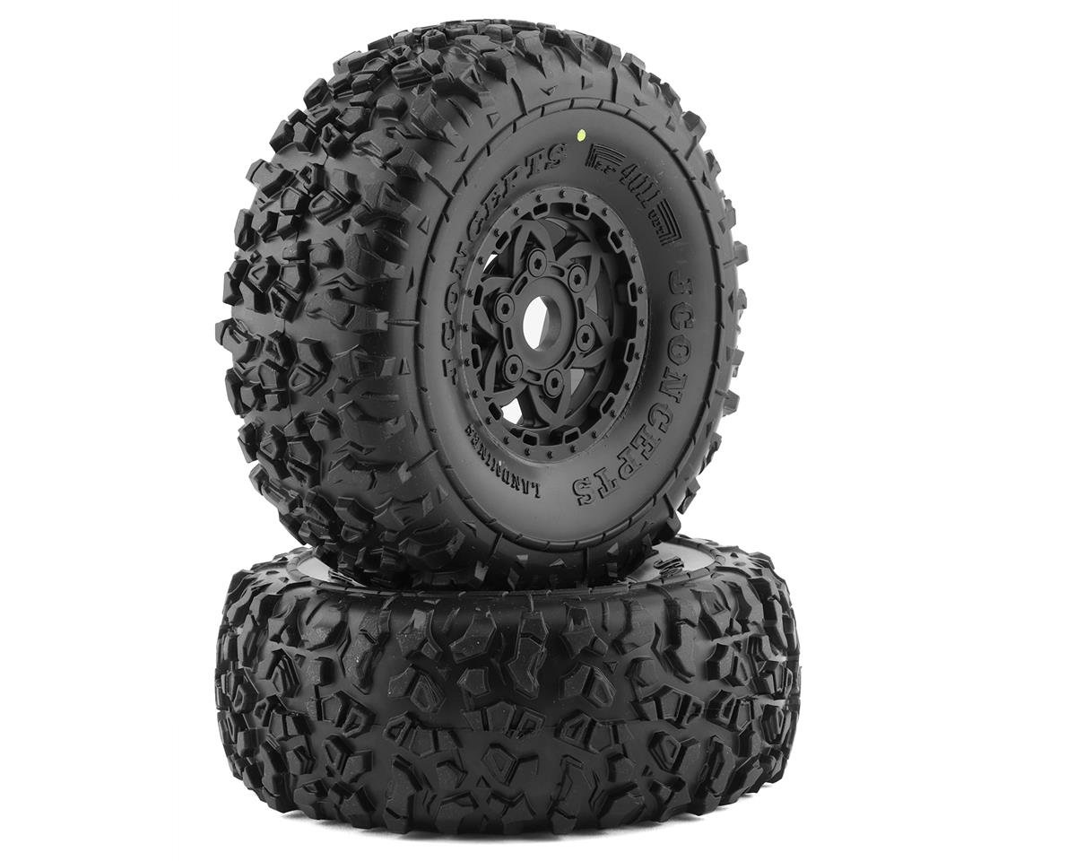 JConcepts Mojave 6S BLX Pre-Mounted Landmines Tires w/Tremor Wheels (Black) (2) (Yellow) (JCO4011-30951)