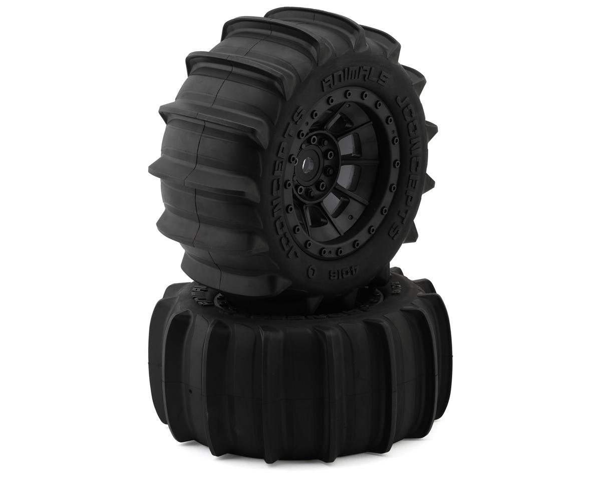 JConcepts Animals Pre-Mounted Monster Truck Tires w/Hazard Wheel (Black) (Platinum) (JCO4016-3994)