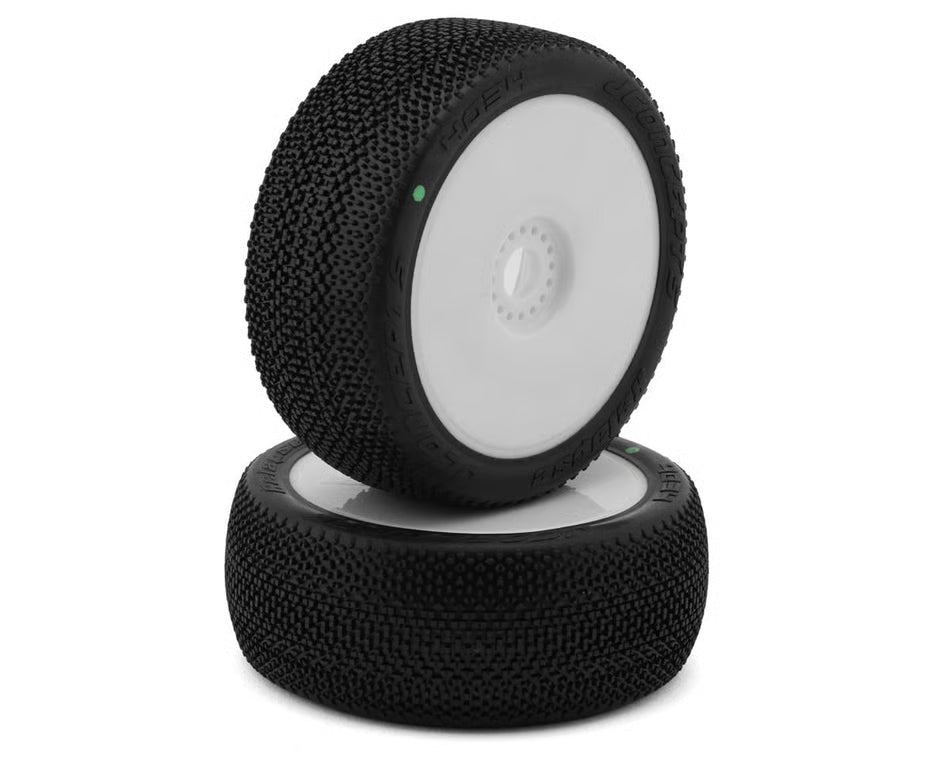 JConcepts Relapse Pre-Mounted 1/8th Buggy Tires (White) (2) (Green) (JCO4034-12)