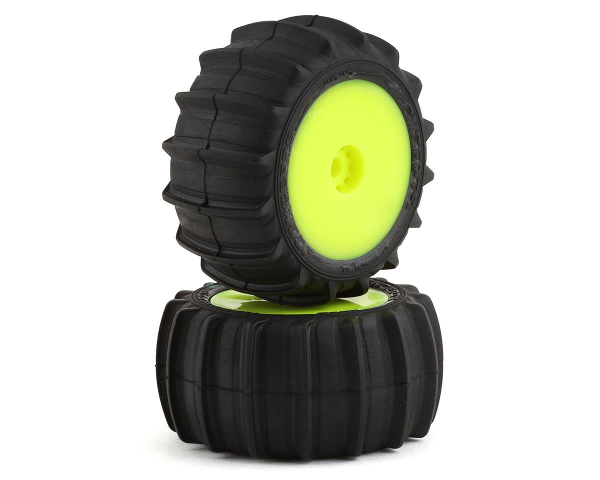 JConcepts Mini-T 2.0 Animal Pre-Mounted Rear Tires (Yellow) (2) (Green) (JCO4040-2221)
