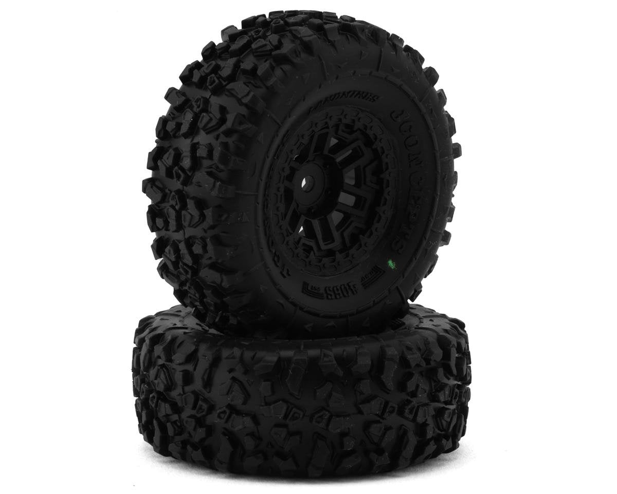 JConcepts Landmines 1.0" Pre-Mounted Tires w/Shuttle Wheels (2) (2.25Ó) (Green) (JCO4065-32412)