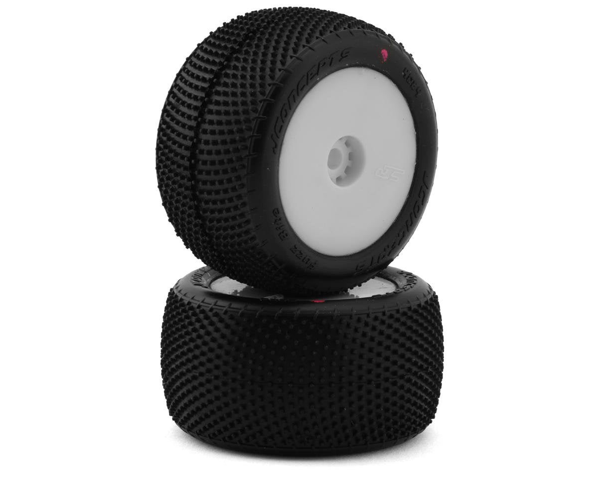 JConcepts Mini-T Fuzz Bite Pre-Mounted Rear Tires (White) (2) (Pink) (JCO4084-1221)