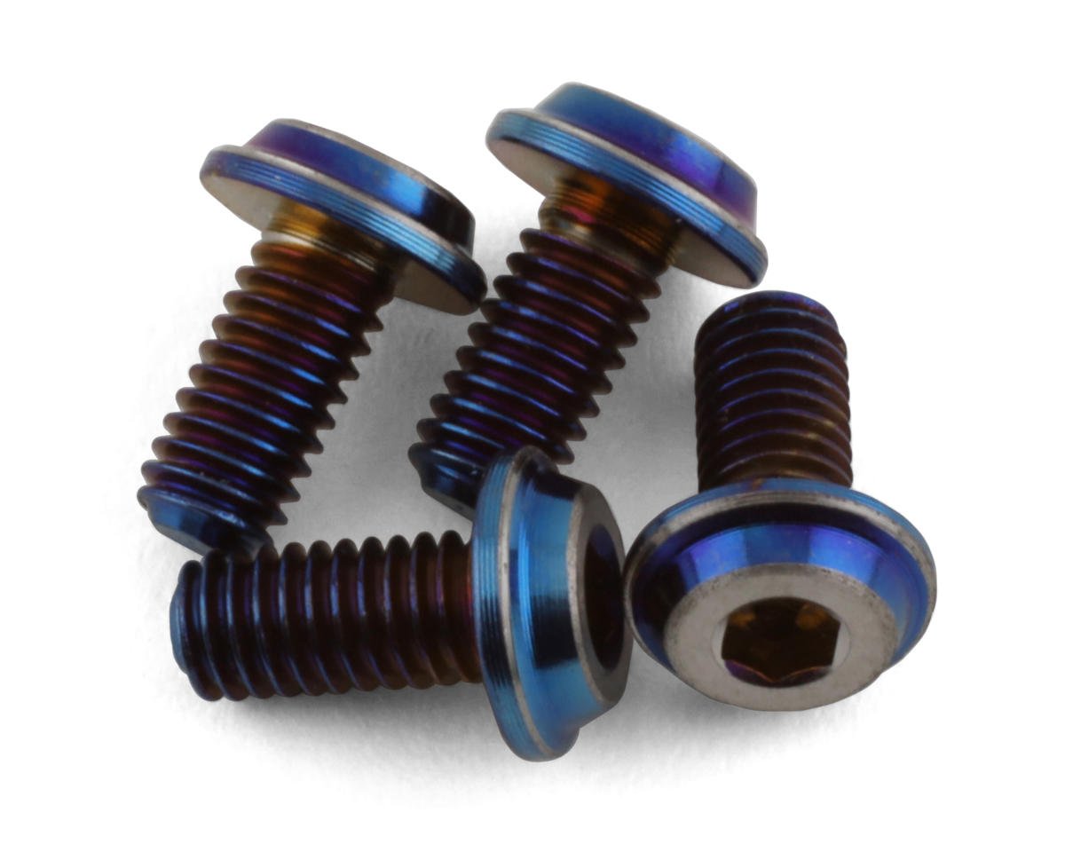 JConcepts 3x6mm "Top Hat" Titanium Screws (Blue) (4) (JCO5037-1)