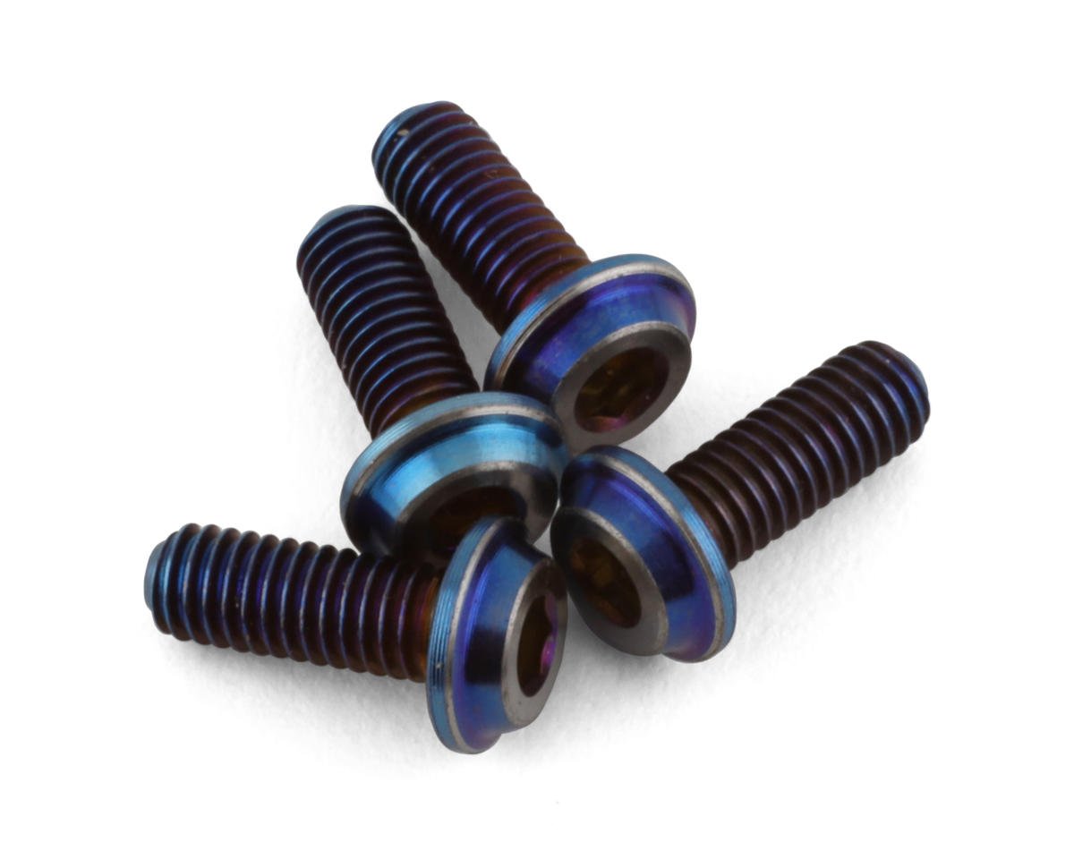 JConcepts 3x8mm "Top Hat" Titanium Screws (Blue) (4) (JCO5038-1)