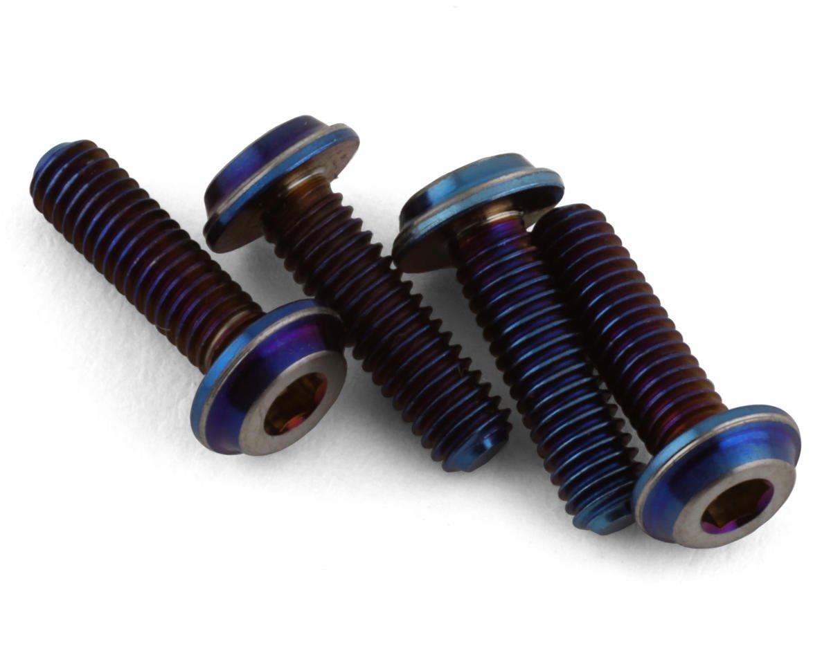 JConcepts 3x10mm "Top Hat" Titanium Screws (Blue) (4) (JCO5039-1)