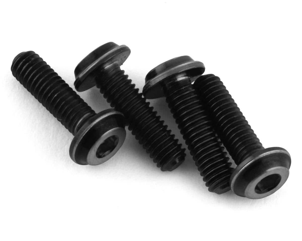 JConcepts 3x10mm "Top Hat" Titanium Screws (Black) (4) (JCO5039-2)