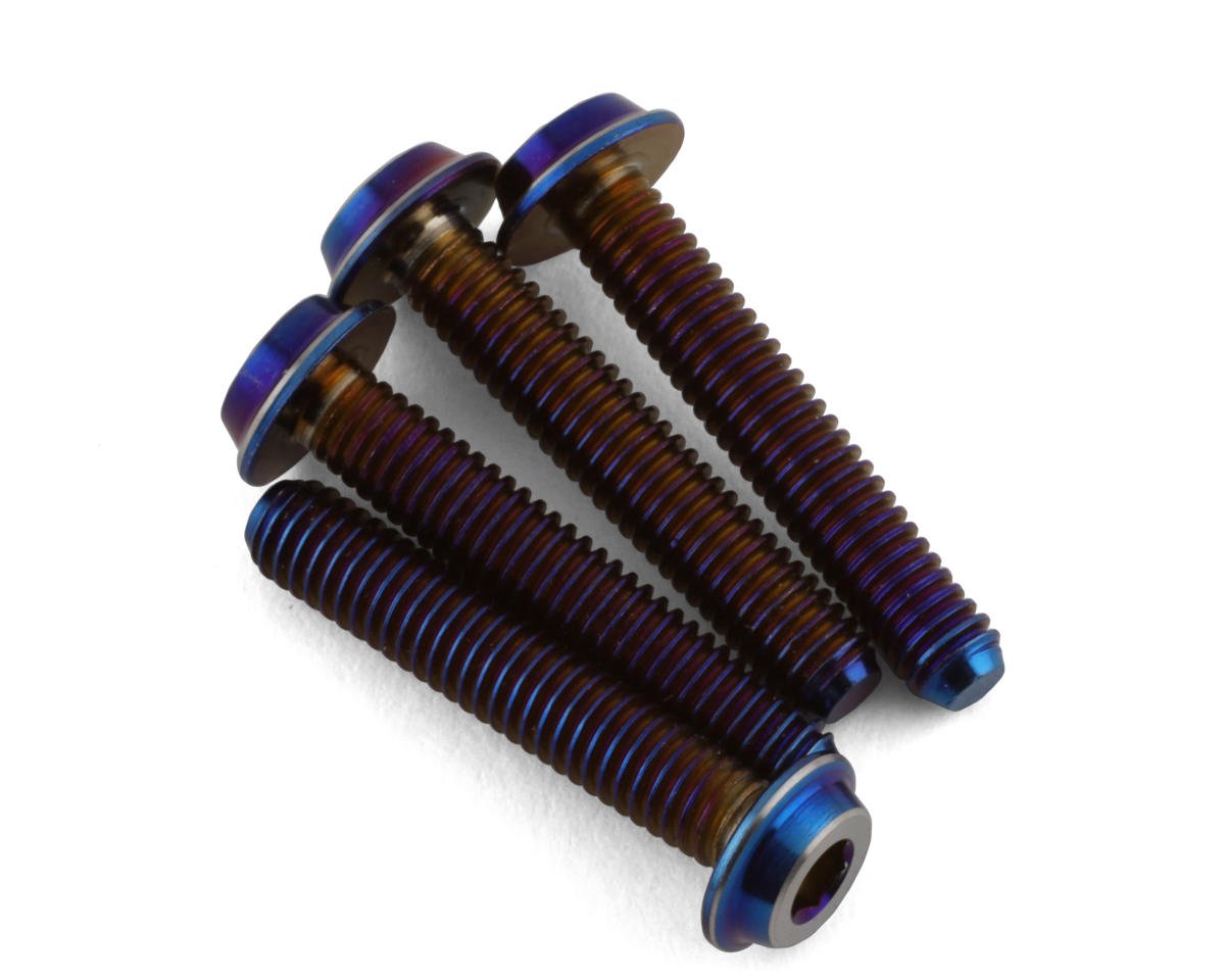 JConcepts 3x16mm "Top Hat" Titanium Screws (Blue) (4) (JCO5042-1)