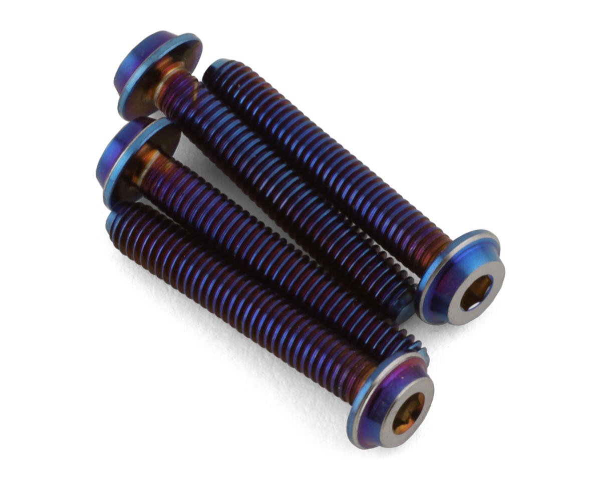 JConcepts 3x18mm "Top Hat" Titanium Screws (Blue) (4) (JCO5043-1)