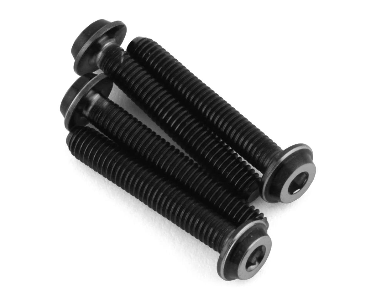 JConcepts 3x18mm "Top Hat" Titanium Screws (Black) (4) (JCO5043-2)
