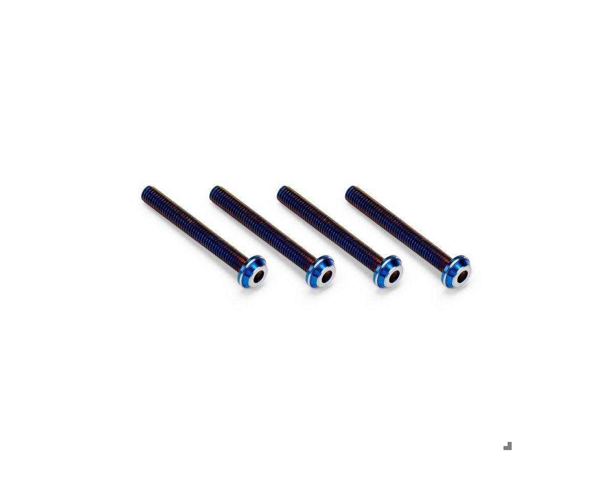 JConcepts 3x24mm Titanium Top Hat Screws (Blue) (4) (JCO5144-1)