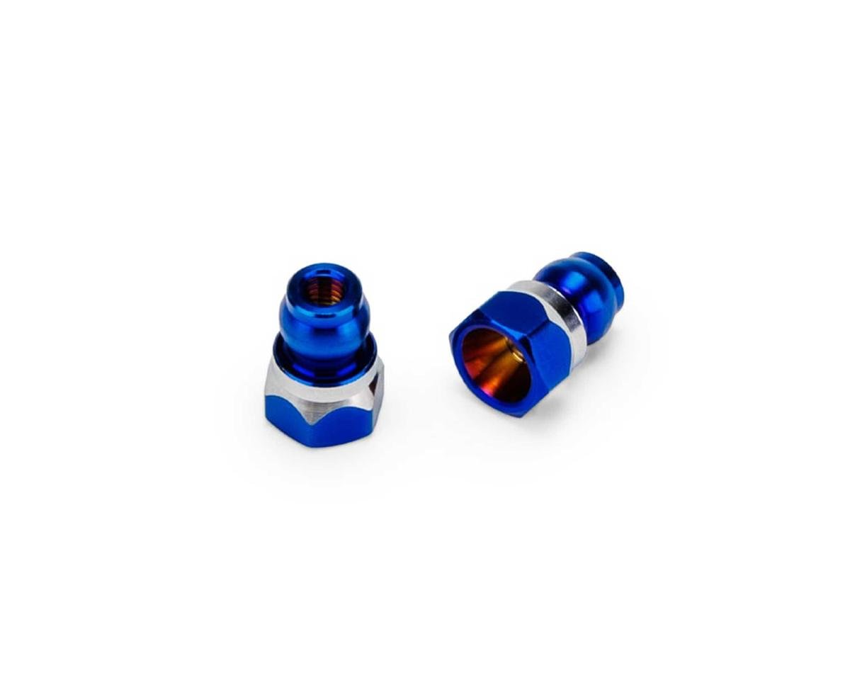 JConcepts RC10B7/B7D 8mm Fin Titanium Front Shock Stand-Offs (Blue) (2) (JCO5159-1)