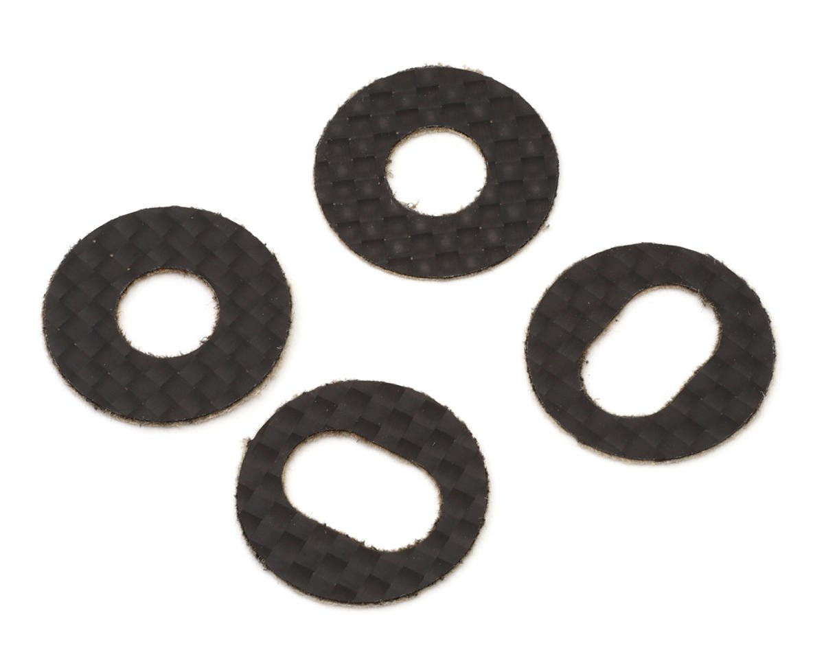 JConcepts 1/8th Off-Road Carbon Fiber Body Washers w/Adhesive Back (4) (JCO8153)