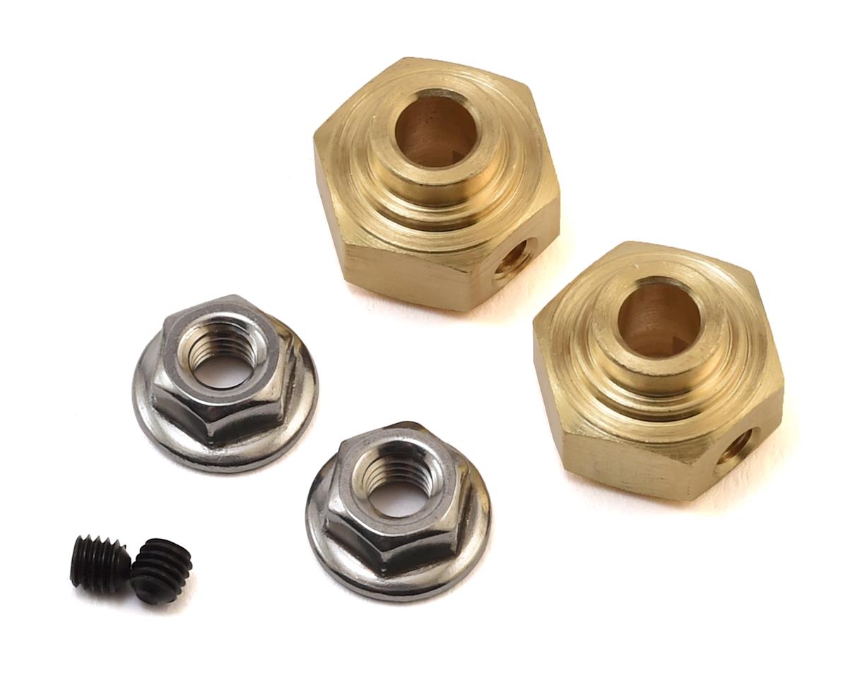 Team KNK 12mm Brass Hex w/Step (2) (6mm) (KNK12X6BRA2)