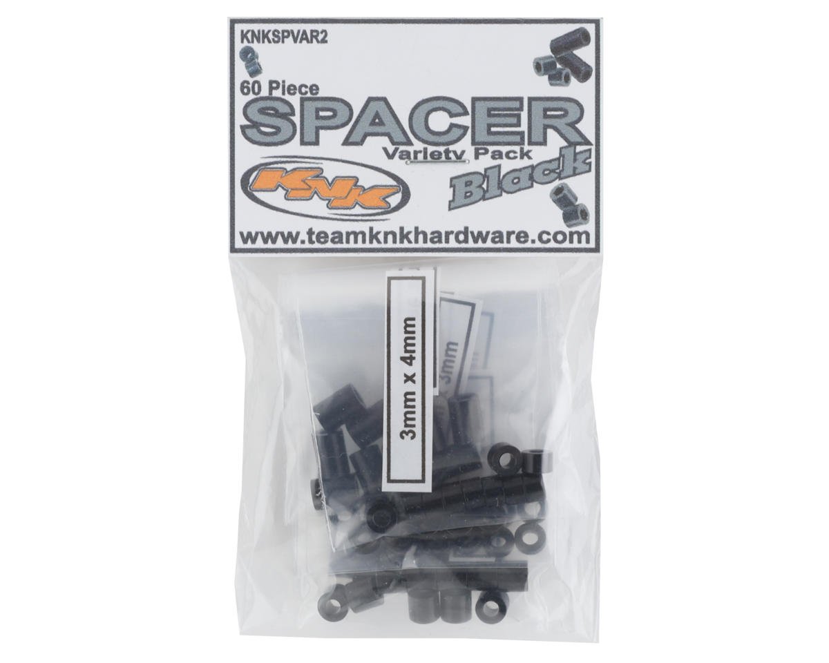 Team KNK Aluminum Spacer Variety Pack (Black) (60) (KNKSPVAR2)