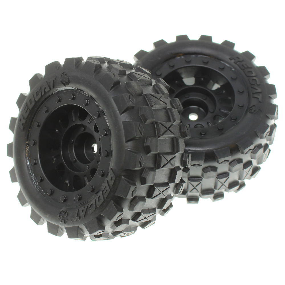 REDCAT - RER13657 Pre-mounted 1/16th Scale Tires(Black)(2pcs) (RER13657)