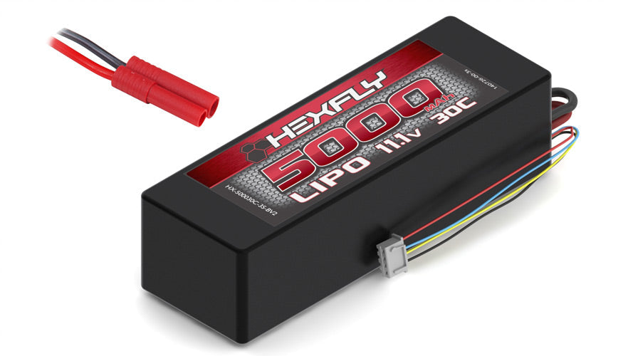 REDCAT - HX-500030C-3S-BV2 Hexfly 3 cell 11.1V 5000mAh 30C LiPo Battery(Hard Case)(Banana Connector)(1pc) (HX-500030C-3S-BV2)