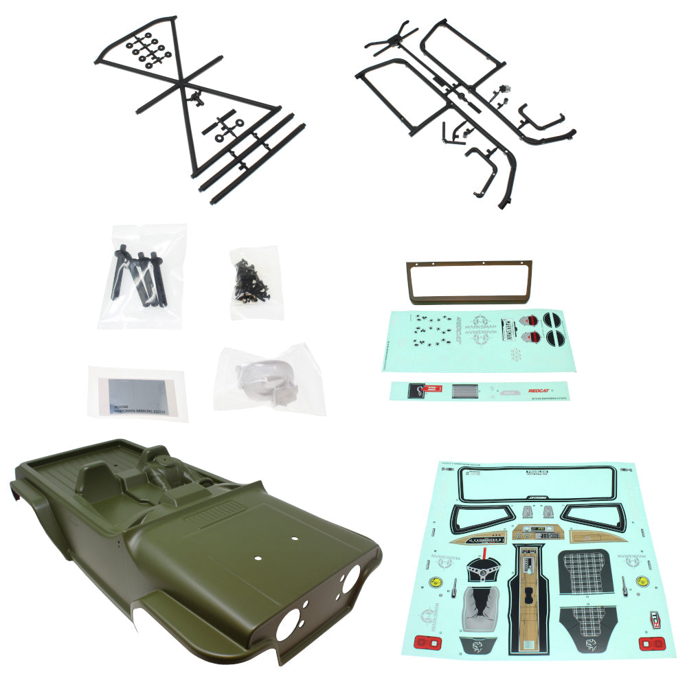 REDCAT - RER14329 Marksman Body w/ Roll Cage and Hardware(Olive Green) (1set) (RER14329)