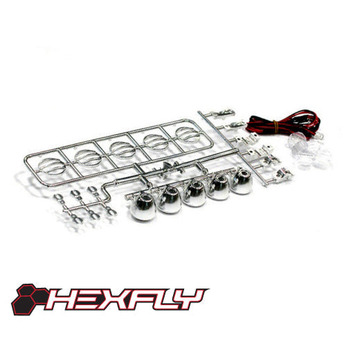 REDCAT - HX-LED-002C Hexfly LED Crawler Light Bar Set(White LED)(Chrome)(1pc) (HX-LED-002C)