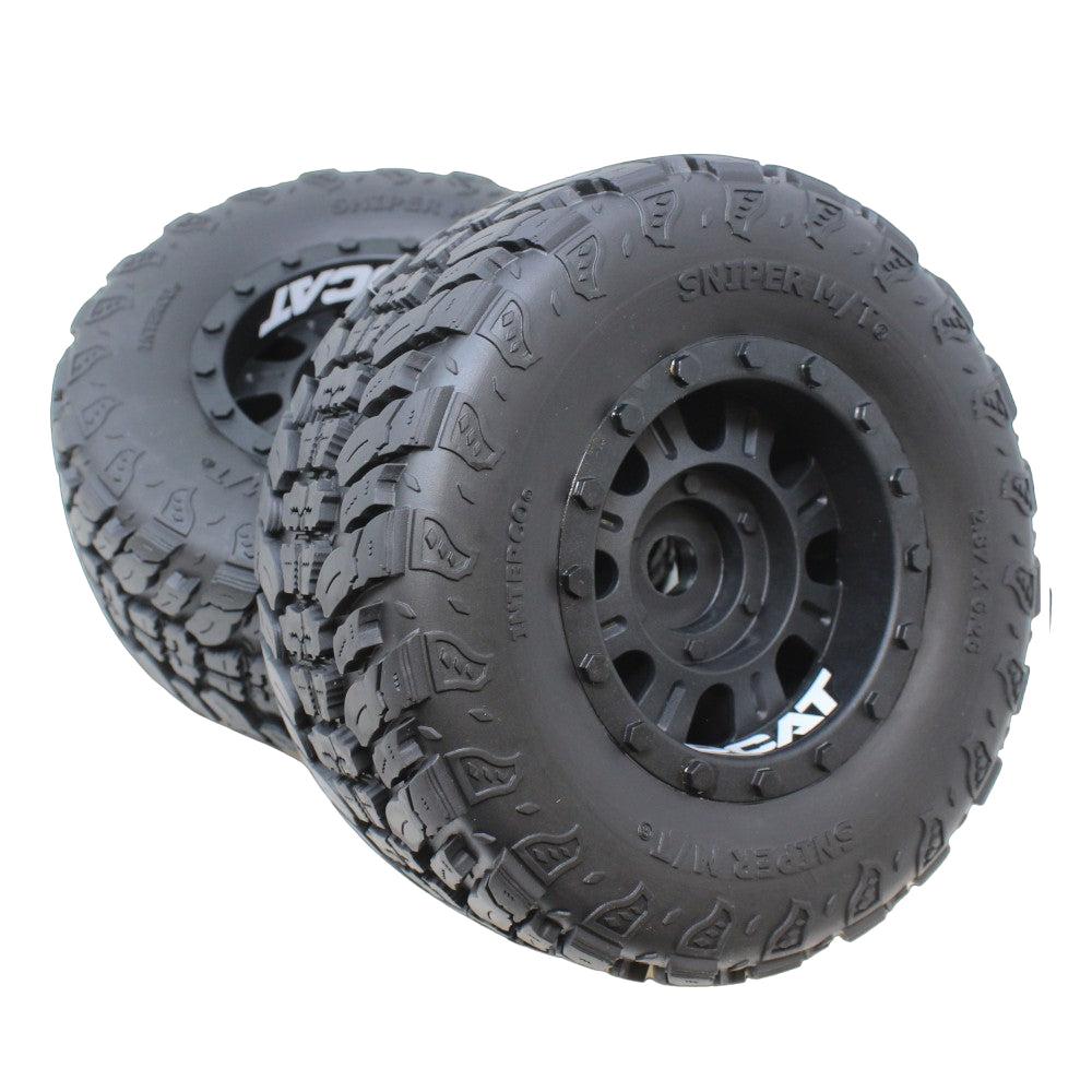 REDCAT - RER14467 Interco Sniper M/T Belted Pre-Mounted Truck Tires W/ Wheels (17mm Hex) (2pcs) (RER14467)