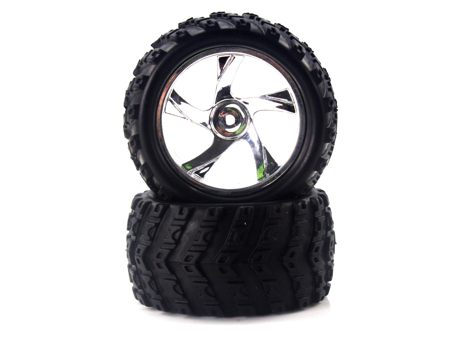 REDCAT - Tire and Chrome Rim for Monster Truck (23626V+28662) 2P (28663V)