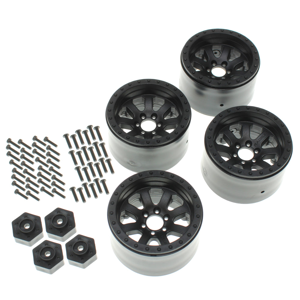 REDCAT - RER14327 Raceline Avenger 3 Piece Bead Lock Wheels (Black)(4pcs) (RER14327)