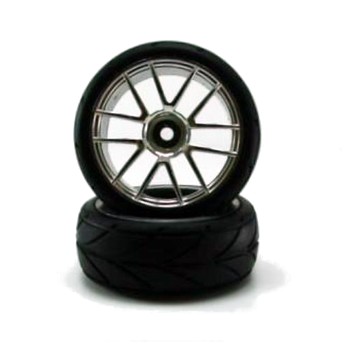REDCAT - 02020c 1/10th Mounted On-Road Tires(Chrome)(1pr) (02020c)