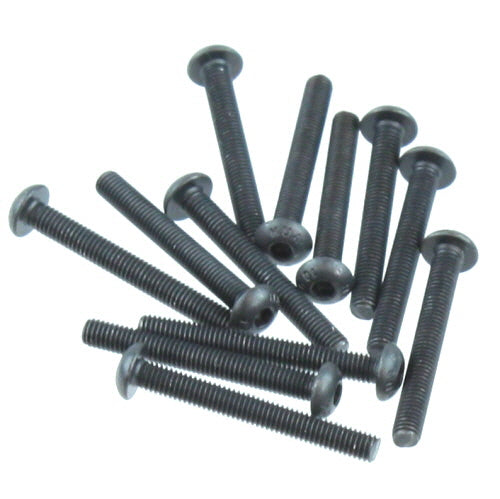 REDCAT - BS819-030 3x25mm Button Head Hex Machine Thread Screws (12pcs) (BS819-030)