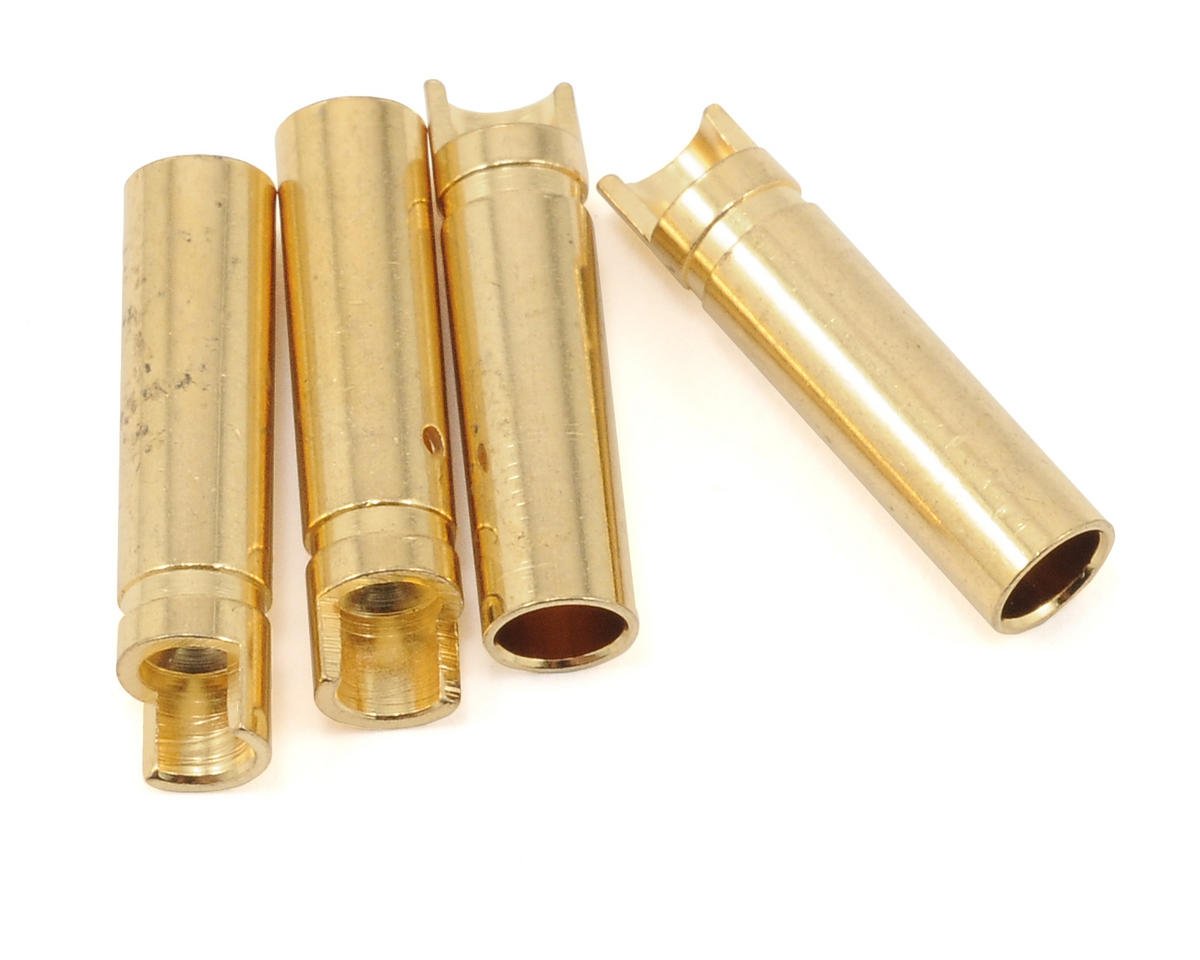 ProTek RC 4.0mm "Super Bullet" Solid Gold Connectors (4 Female) (PTK-5036)