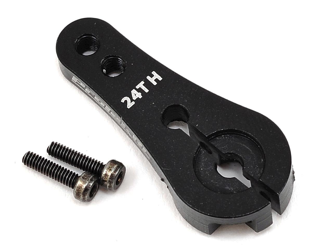 ProTek RC 4mm Aluminum Long Clamping Servo Horn (Black) (24T-Hitec) (PTK-7802-BK)