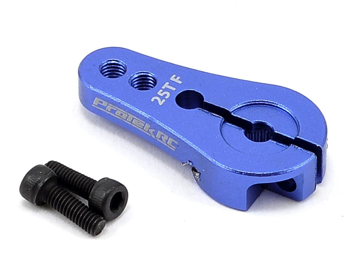 ProTek RC 4mm Aluminum Short Clamping Servo Horn (Blue) (25T) (PTK-7808)
