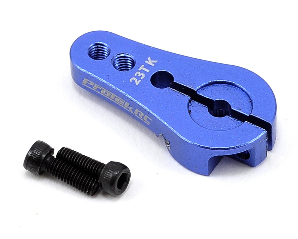 ProTek RC 4mm Aluminum Short Clamping Servo Horn (Blue) (23T-JR/Sanwa/KO) (PTK-7809)