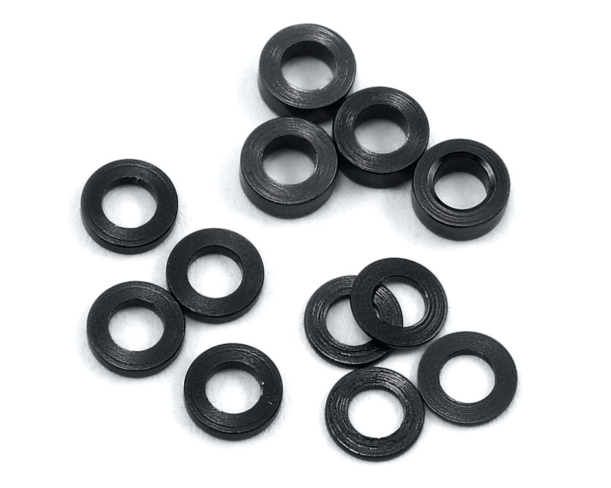 ProTek RC Aluminum Ball Stud Washer Set (Black) (12) (0.5mm, 1.0mm & 2.0mm) (PTK-8370)