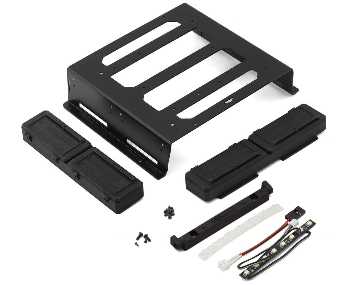 RC4WD Vanquish VS4-10 Scale Rear Bed Rack & Tool Box W/ LED Light Bar (RC4VVVC1389)