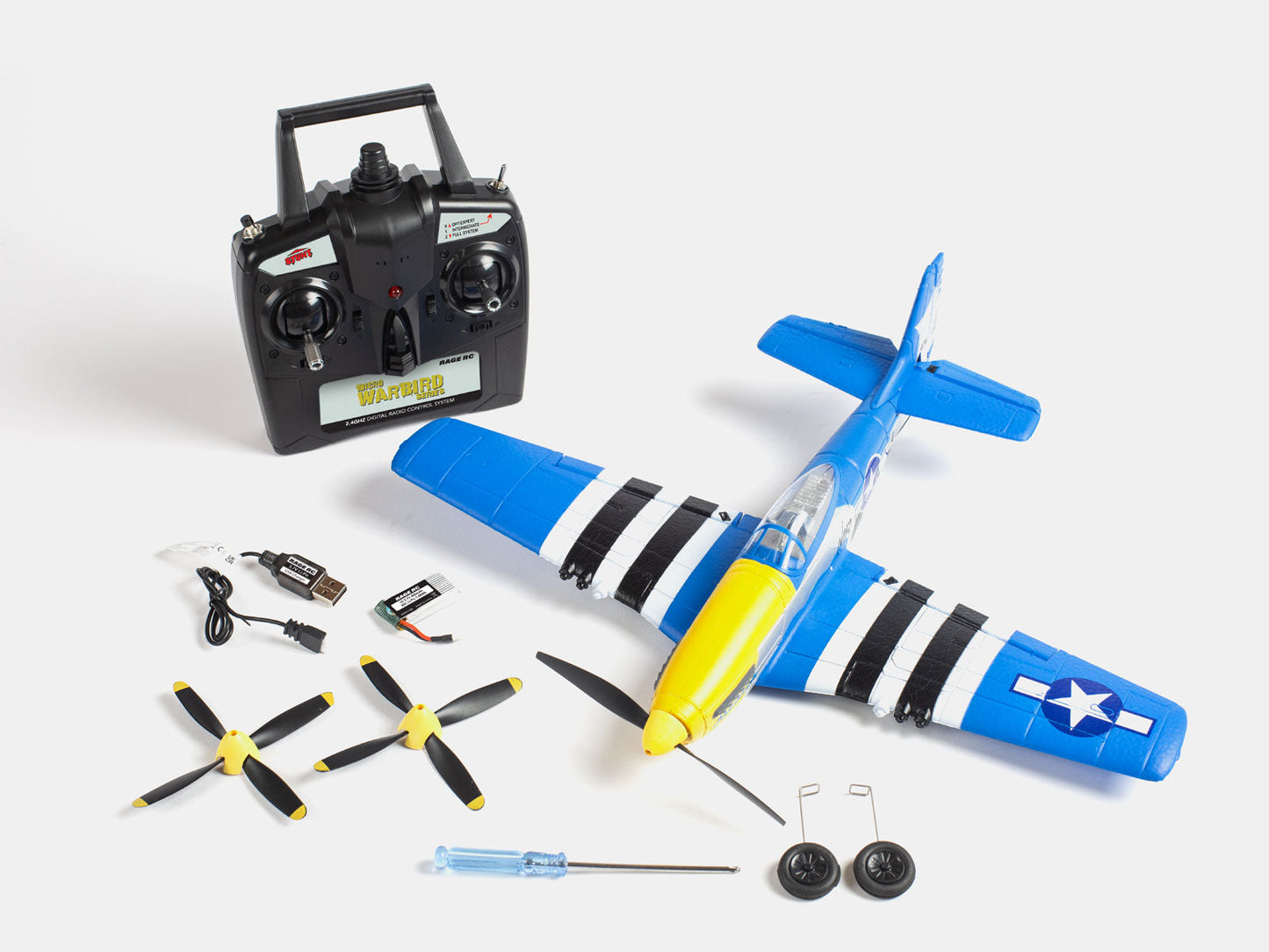 RAGE RC - P-51D Obsession Micro RTF Airplane with PASS (Pilot Assist Stability Software) System (RGRA1300V2)