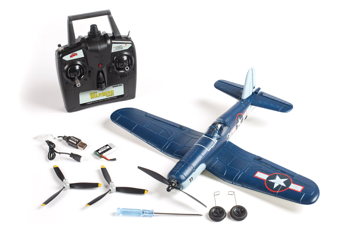 RAGE RC - F4U Corsair Jolly Rogers Micro RTF Airplane with PASS (Pilot Assist Stability Software) System (RGRA1301V2)