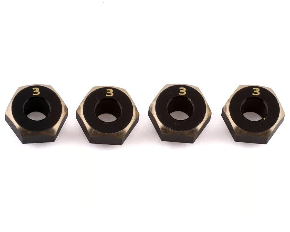 SAMIX - Samix SCX24 Brass Hex Adapter (4) (3mm) (0.5g) (SAMSCX24-4063-3)