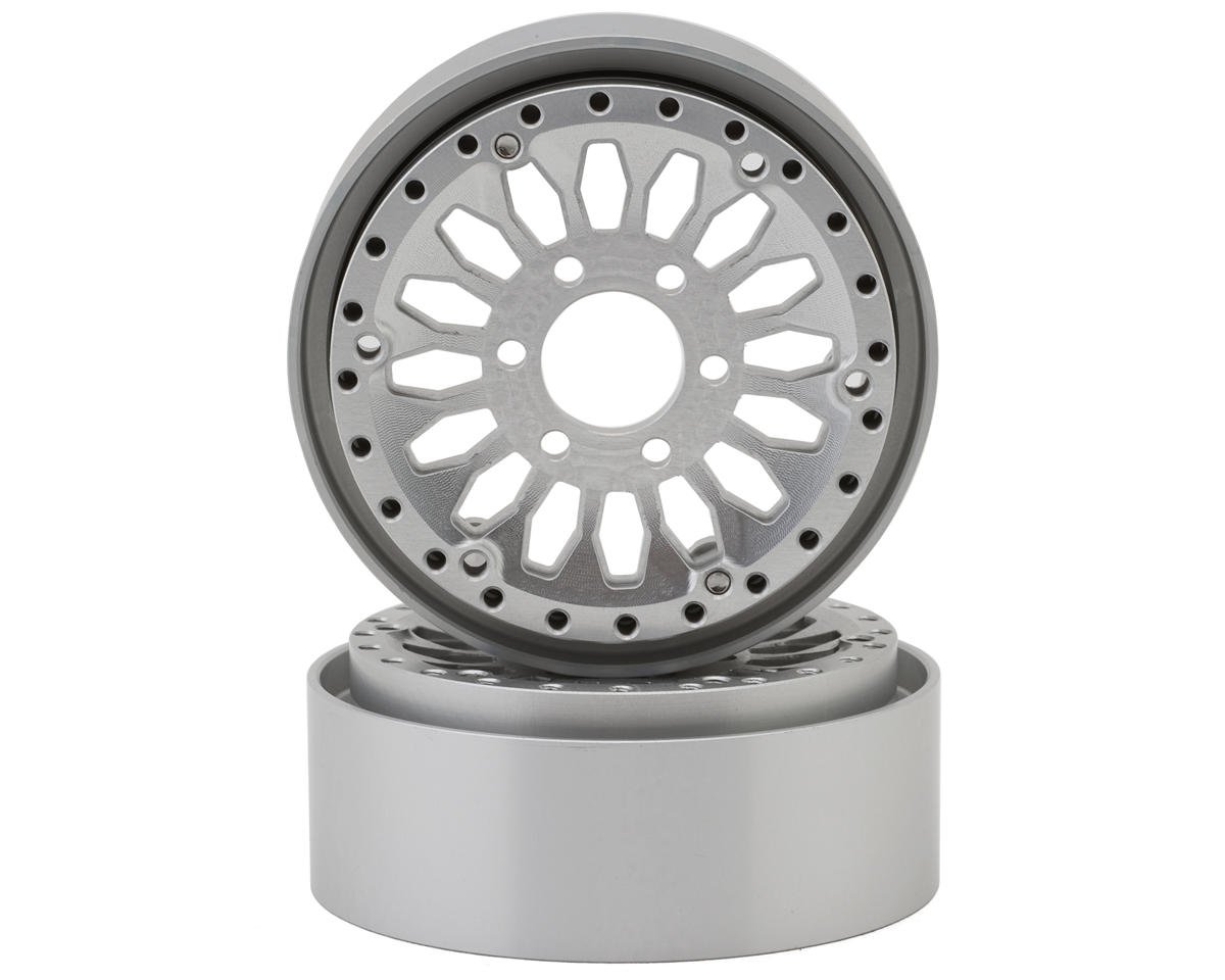 Reefs RC SHIELD 1.9" Beadlock Wheels w/Reef Hubs & Rings (Silver) (2) (SEHREEFS204)
