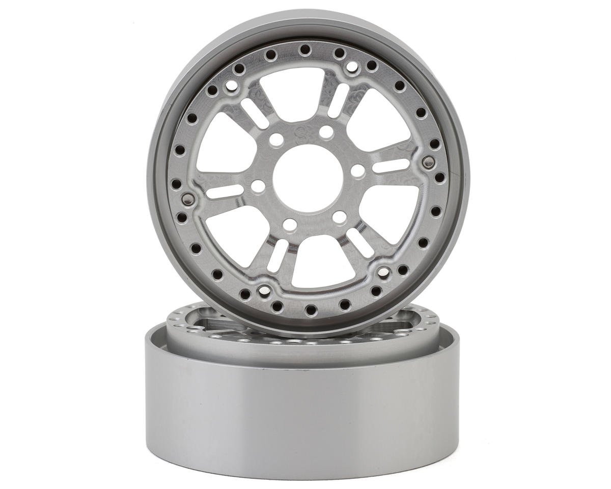 Reefs RC BLADE 1.9" Aluminum Beadlock Wheels w/Reef Hubs & Rings (Silver) (2) (SEHREEFS205)