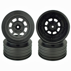 DE Racing Speedway Short Course Wheels (Black) (4) (21.5mm Backspace) (Slash Rear) w/12mm Hex (DER-DS4-RB)